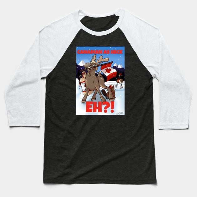 CANADIAN AS HECK,EH?! Baseball T-Shirt by Spacey’s